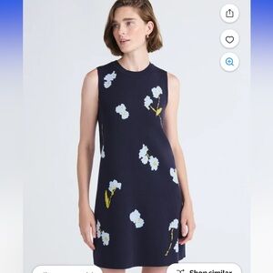 NWT Free Assembly Navy Floral Sleeveless Winter Knit Sweater Mini Dress Size XXL